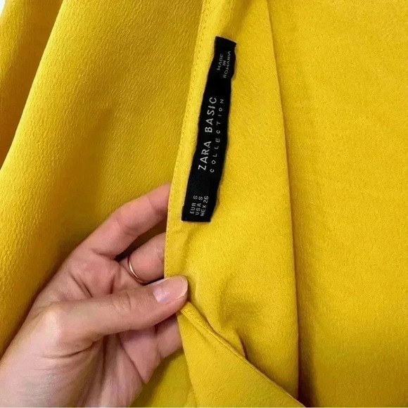 Mustard Yellow  Shift Dress with Low Back from Zara - Picture 3 of 3